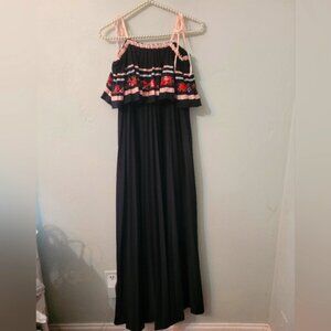 Exquisite vintage pleaded Maxi dress